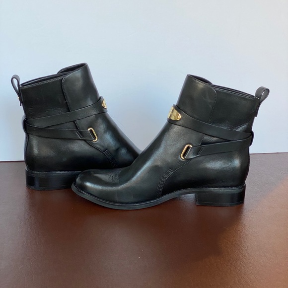 NEW MICHAEL KORS Arlen Ankle Booties Black Leather - Picture 8 of 9